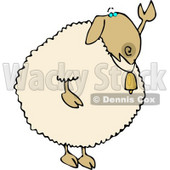Anthropomorphic Sheep Waving Hand Goodbye or Hello Clipart © djart #4569