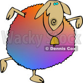 Colorful Anthropomorphic Sheep Dancing Clipart © djart #4570