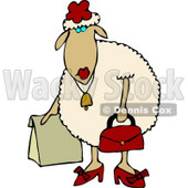 Anthropomorphic Female Sheep (ewe) Shopping Clipart © djart #4583