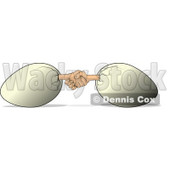 Concept of Two Eggs Shaking Hands Clipart © djart #4603