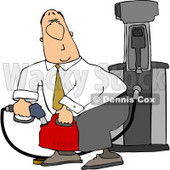 White Businessman Pumping Gasoline Into a Gas Can Clipart © djart #4622