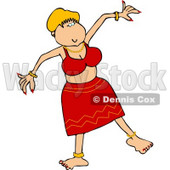Young Girl Dancing In a Red Skirt Clipart © djart #4630