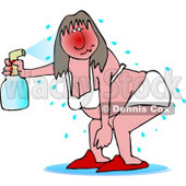 Overweight Woman Having a Hot Flash from the Hot Summer Weather Clipart © djart #4651