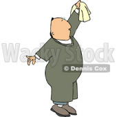 Man Reaching Up to Clean Something with a Cotton Rag Clipart © djart #4668