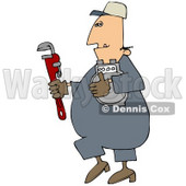 Royalty-Free (RF) Clipart Illustration of a Gas Man Carrying A Meter And A Wrench © djart #46797