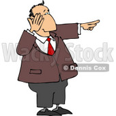 Businessman Laughing While Pointing His Finger at Something Clipart © djart #4697
