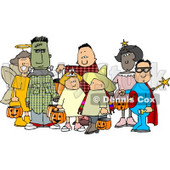 Group of Male and Female Halloween Trick-or-treaters Clipart © djart #4745