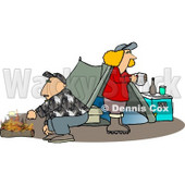 Husband and Wife Camping Together Alone Clipart © djart #4750