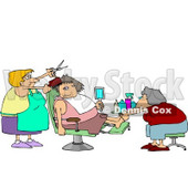 Pampered Woman Getting a Pedicure and Haircut at a Beauty Salon Clipart © djart #4756