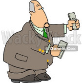 Banker Businessman Holding Cash Money in Both Hands Clipart © djart #4770