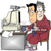 Businessman Working at His Home Office Today Clipart © djart #4777
