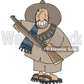 Male Mexican Bandit Carrying a Loaded Shotgun Clipart © djart #4782