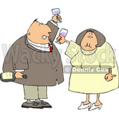 Man and Woman at a Party Drinking Wine While Celebrating New Years Holiday Clipart © djart #4798