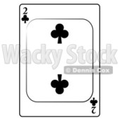 Two/2 of Clubs Playing Card Clipart © djart #4814