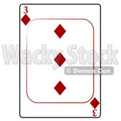 Three/3 of Diamonds Playing Card Clipart © djart #4836