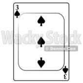 Three/3 of Spades Playing Card Clipart © djart #4850