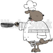 Human-like Chef Dog Cooking with a Skillet and Spatula Clipart © djart #4897