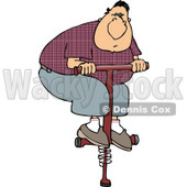 Adult Man Jumping On a Pogo Stick Clipart © djart #4915