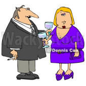 Couple Partying at a Cocktail Party Clipart © djart #4931