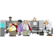 Caucasian and African American Office Employees Doing Their Daily Routine Clipart © djart #4942