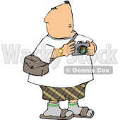 Tourist Looking Around with a Camera In His Hand Clipart © djart #4980