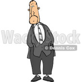 Alert Businessman Standing and Waiting with Hands In Pockets Clipart © djart #4983