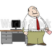 Office Man Holding a Pink Slip Clipart © djart #4987