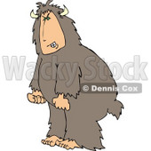 Mad Man Wearing a Halloween Bigfoot Costume Clipart © djart #5066