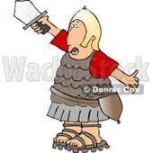 Roman Army Soldier Going Into Battle with a Sword Clipart © djart #5075