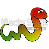 Colorful Snake Sticking Tongue Out Clipart © djart #5110