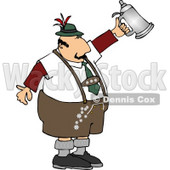 Man Celebrating Oktoberfest with a Traditional Beer Steins Clipart © djart #5112