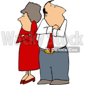Fighting Couple (husband & wife) Standing with Arms Crossed Clipart © djart #5121