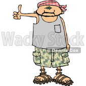 Scary Looking Man Hitchhiking Clipart © djart #5131