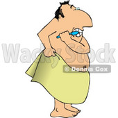 Man Brushing His Teeth with Toothpaste and Toothbrush Clipart © djart #5136