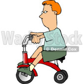 Boy Riding a Tricycle Bike Clipart © djart #5151