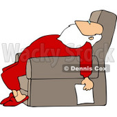 Tired Santa Holding a Blank Paper List Clipart © djart #5166