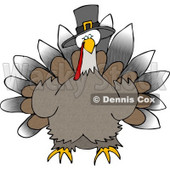 Wild Thanksgiving Turkey Wearing Pilgrim Hat Clipart © djart #5184