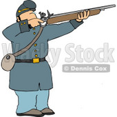 Male Military Union Soldier Aiming Rifle Clipart Illustration © djart #5268
