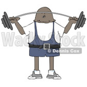 African American Man Lifting Weights Clipart Illustration © djart #5485