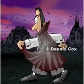 Count Dracula Walking Alone Outside in the Darkness Clipart Illustration © djart #5594
