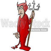 Man Wearing a Devil Costume with a Pitchfork Clipart Illustration © djart #5664