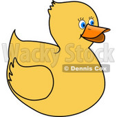 Happy Yellow Duckling with Blue Eyes Clipart Illustration © djart #5738