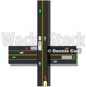 Traffic Driving On Crossroads in a Populated City Clipart Illustration © djart #5739