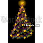 Decorated Christmas Tree with a Bright Gold Star and Balls Clipart Illustration © djart #5745