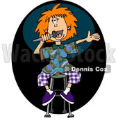 Stand-up Female Comedian Telling a Jokes On Stage at a Comedy Club in New York City Clipart Illustration © djart #5831