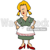 Royalty-Free (RF) Clipart Illustration of a Friendly Oktoberfest Woman Standing With Her Hands On Her Hips © djart #59117