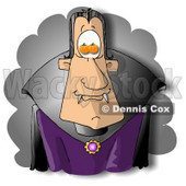 Pumpkin Eyed Man Wearing a Count Dracula Costume During Halloween Clipart Picture © djart #5914
