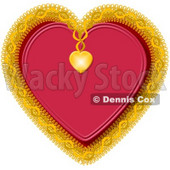 Red Heart Decorated with Gold Trim Clipart Picture © djart #5936