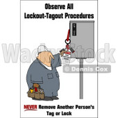 Royalty-Free (RF) Clipart Illustration of a Worker Man Reading An Electrical Tag © djart #59719