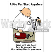 Royalty-Free (RF) Clipart Illustration of a Man Carrying A Fire Extinguisher © djart #59730